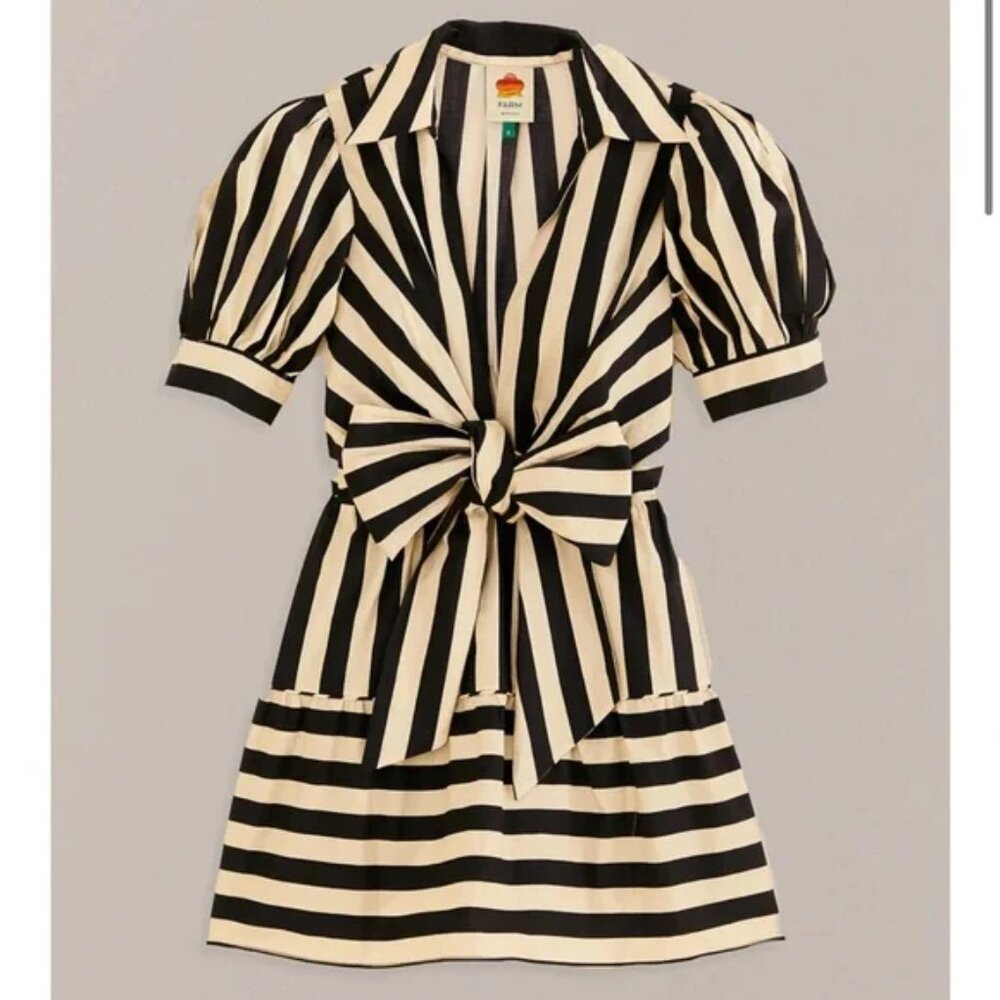 Like New Farm Rio Striped Bow-tie dress
